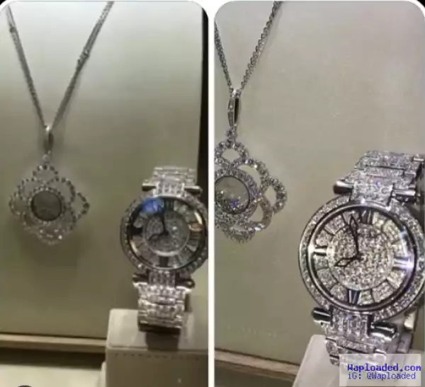 Photo: Tonto Dikeh Received Diamond Watch & Necklace From Her Hubby